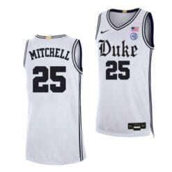 Mark Mitchell Jersey #25 Duke Blue Devils College Basketball White
