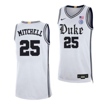 Mark Mitchell Jersey #25 Duke Blue Devils College Basketball White