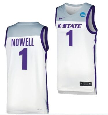 Markquis Nowell Jersey #1 Kansas State Wildcats College Basketball 2023 NCAA March Madness White