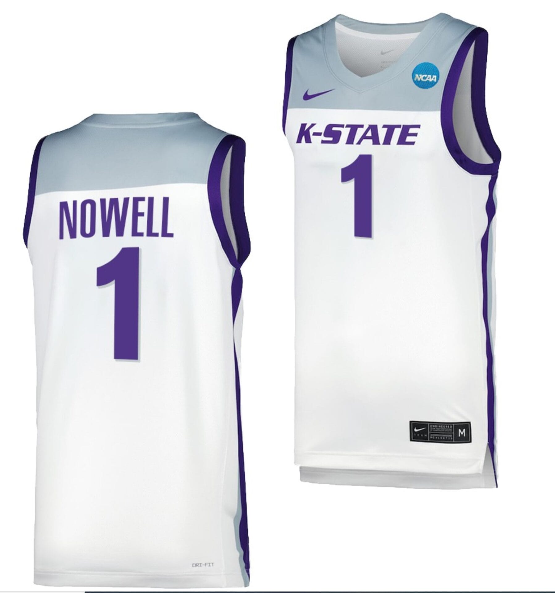 Markquis Nowell Jersey #1 Kansas State Wildcats College Basketball 2023 NCAA March Madness White