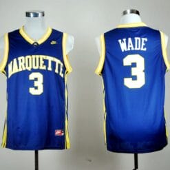 Dwyane Wade Jersey #3 Marquette Golden Eagles NCAA Basketball Blue