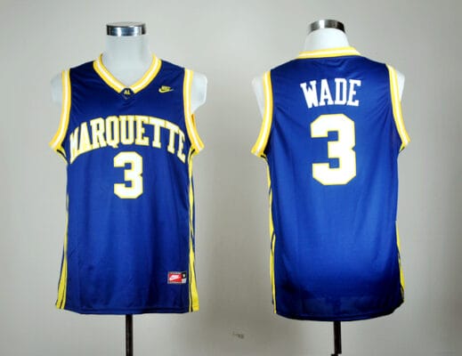 Dwyane Wade Jersey #3 Marquette Golden Eagles NCAA Basketball Blue