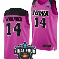 McKenna Warnock Jersey Iowa Hawkeyes College Basketball 2023 NCAA Final Four Pink #14