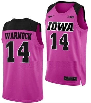 McKenna Warnock Jersey Iowa Hawkeyes College Basketball Pink #14
