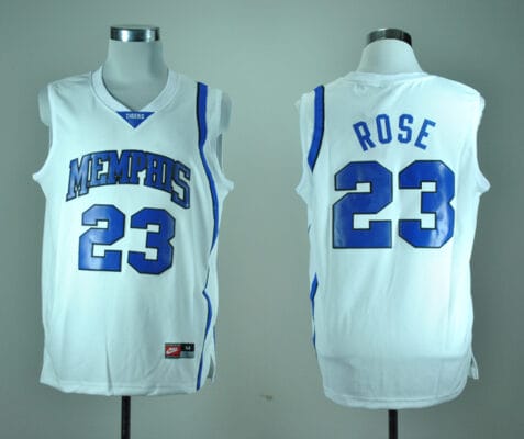 Derrick Rose Jersey #23 Memphis Tigers Basketball White