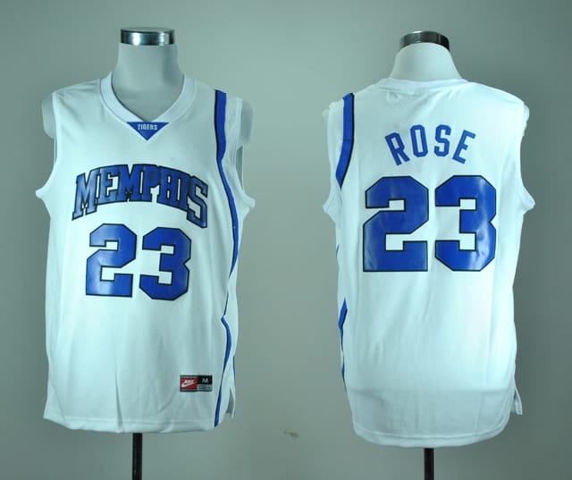Derrick Rose Jersey #23 Memphis Tigers Basketball White