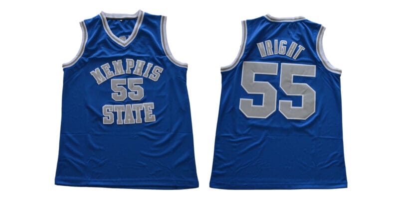 Lorenzen Wright Jersey #55 Memphis Tigers NCAA Basketball Blue