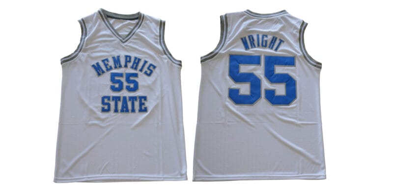 Lorenzen Wright Jersey #55 Memphis Tigers NCAA Basketball White