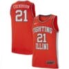 Men Illinois Fighting Illini Kofi Cockburn Jersey #21 Official Retro Orange College Basketball Jerseys