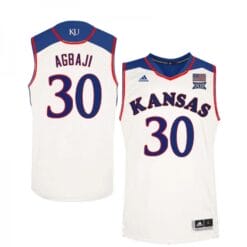 Men Kansas Jayhawks Ochai Agbaji Jersey #30 White College Basketball Jerseys