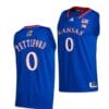 Men's Bobby Pettiford Jr Jersey #0 Kansas Jayhawks College Basketball Jerseys Blue 2022