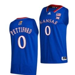 Men's Bobby Pettiford Jr Jersey #0 Kansas Jayhawks College Basketball Jerseys Blue 2022