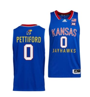 Men's Bobby Pettiford Jr Jersey #0 Kansas Jayhawks College Basketball Jerseys Royal Throwback