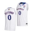 Men's Bobby Pettiford Jr Jersey #0 Kansas Jayhawks College Basketball Jerseys White 2022