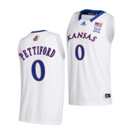 Men's Bobby Pettiford Jr Jersey #0 Kansas Jayhawks College Basketball Jerseys White 2022