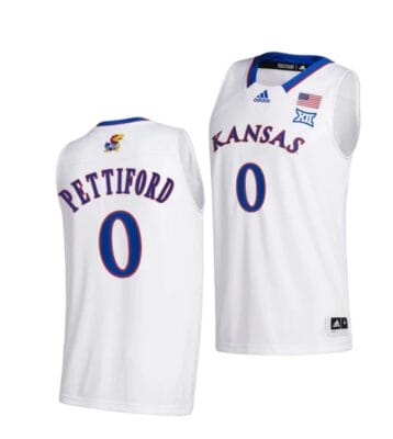 Men's Bobby Pettiford Jr Jersey #0 Kansas Jayhawks College Basketball Jerseys White 2022