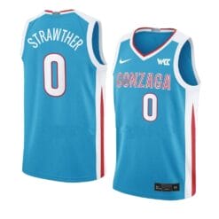 Julian Strawther Jersey #0 Gonzaga Bulldogs College Basketball Jerseys Blue