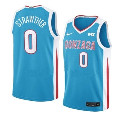 Julian Strawther Jersey #0 Gonzaga Bulldogs College Basketball Jerseys Blue