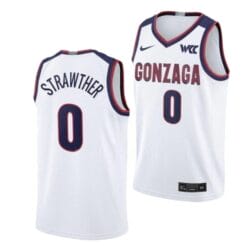 Julian Strawther Jersey #0 Gonzaga Bulldogs College Basketball Jerseys White