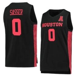 Marcus Sasser Jersey #0 Houston Cougars College Basketball Jerseys Black