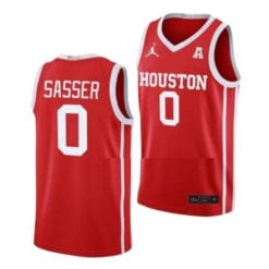 Marcus Sasser Jersey #0 Houston Cougars College Basketball Jerseys Scarlet