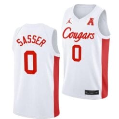 Marcus Sasser Jersey #0 Houston Cougars College Basketball Jerseys White