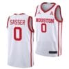 Marcus Sasser Jersey #0 Houston Cougars College Basketball Jerseys White Home