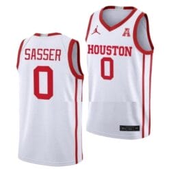 Marcus Sasser Jersey #0 Houston Cougars College Basketball Jerseys White Home