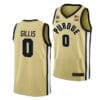 Mason Gillis Jersey #0 Purdue Boilermakers College Basketball Jerseys Gold