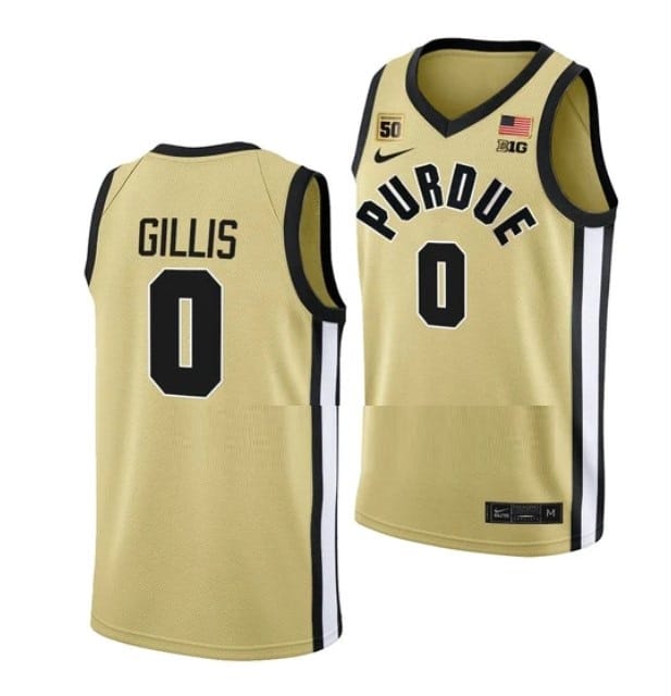 Mason Gillis Jersey #0 Purdue Boilermakers College Basketball Jerseys Gold