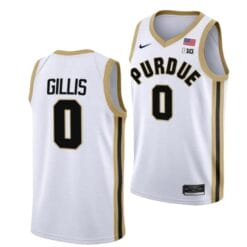 Men's #0 Mason Gillis Jersey Purdue Boilermakers College Basketball Jerseys White