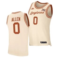 Timmy Allen Jersey #0 Texas Longhorns College Basketball Jerseys Cream 2021