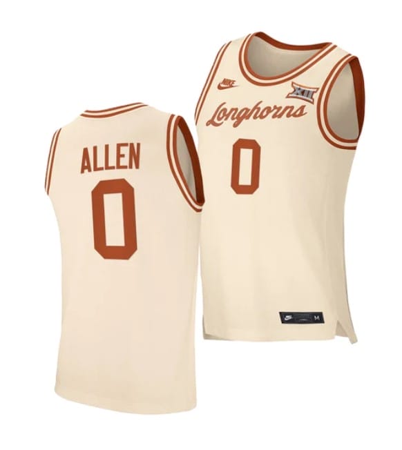 Timmy Allen Jersey #0 Texas Longhorns College Basketball Jerseys Cream 2021