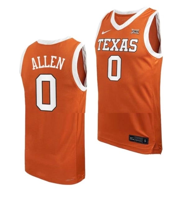 Timmy Allen Jersey #0 Texas Longhorns College Basketball Jerseys Orange