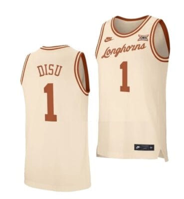 Dylan Disu Jersey #1 Texas Longhorns College Basketball Jerseys Cream