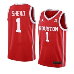 Jamal Shead Jersey #1 Houston Cougars College Basketball Jerseys Red