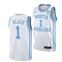 Leaky Black Jersey #1 North Carolina Tar Heels College Basketball Jerseys White Elite