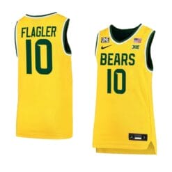 Men's Adam Flagler Jersey #10 Baylor Bears College Basketball Jerseys Gold