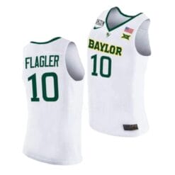 Men's Adam Flagler Jersey #10 Baylor Bears College Basketball Jerseys White