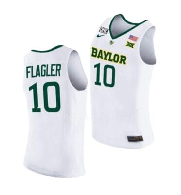 Men's Adam Flagler Jersey #10 Baylor Bears College Basketball Jerseys White