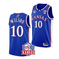 Jalen Wilson Jersey #10 Kansas Jayhawks College Basketball Jerseys Blue