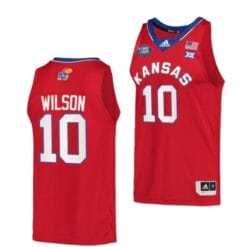 Jalen Wilson Jersey #10 Kansas Jayhawks College Basketball Jerseys Red Retro
