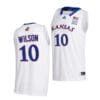 Jalen Wilson Jersey #10 Kansas Jayhawks College Basketball Jerseys White 2021