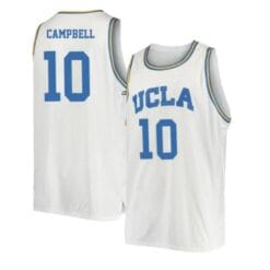 Men's #10 Tyger Campbell Jersey UCLA Bruins College Basketball Jerseys White Retro