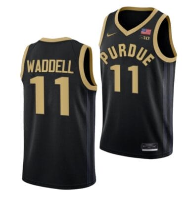 Men's #11 Brian Waddell Jersey Purdue Boilermakers College Basketball Jerseys Black