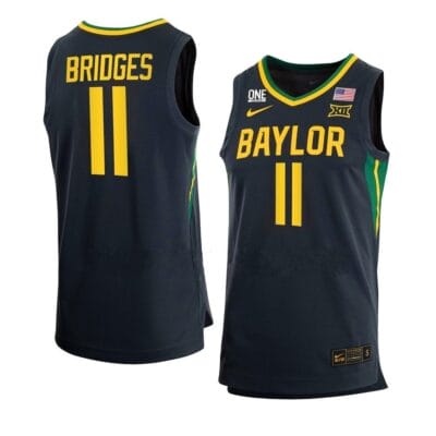 Men's Jalen Bridges Jersey #11 Baylor Bears College Basketball Jerseys Black