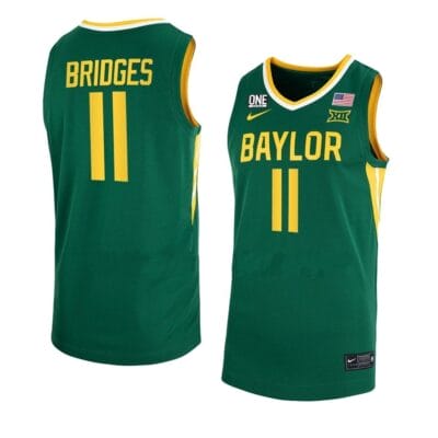 Jalen Bridges Jersey #11 Baylor Bears College Basketball Jerseys Green