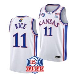 MJ Rice Jersey #11 Kansas Jayhawks College Basketball Jerseys White