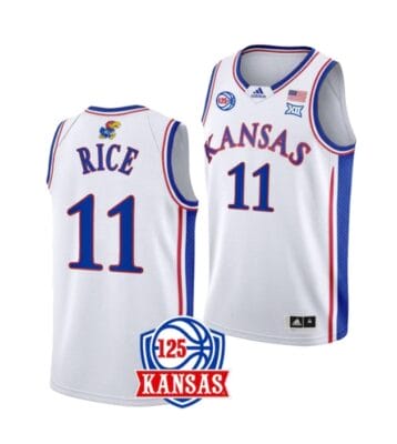 MJ Rice Jersey #11 Kansas Jayhawks College Basketball Jerseys White