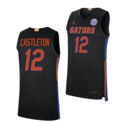 Men's #12 Colin Castleton Jersey Florida Gators College Basketball Jerseys Black